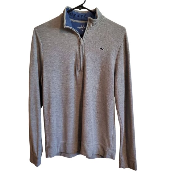 Vineyard Vines Callao/Peru Preppy Pullover Quarter Zip Light Grey XL - Picture 1 of 15